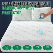 Extra Deep Bamboo Mattress Protector Matress Waterproof Fitted Sheet All Sizes