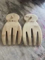 Totally Bamboo Salad Hands Bamboo Salad/Pasta Server Set Wooden Serving Claws