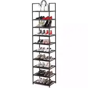 10 Tier Shoe Rack, Tall Narrow Shoes Rack Storage Organizer 20-25 Pairs Boots...