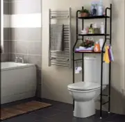 3 Levels Over The Toilet Organizer Storage Rack With Toilet Paper Holder