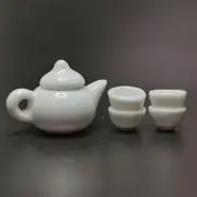 Dollhouse Miniatures 1:12 Scale White Porcelain Teapot Cup Decorate Accessories