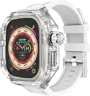 [VEVEL] Watch Band Modification Kit，For Apple Watch 8 Ultra，Luxury Transparent Watch Case Rubber Band，For IWatch Series 8 49mm Sport Bracelet Refit Mod