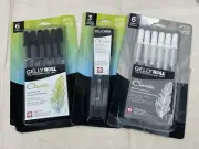 x15 Pens Sakura Gelly Roll LOT Classic Bold Medium Fine Point White Black