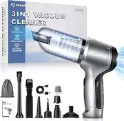 Saker Car Vacuum Cleaner Cordless,Handheld Vacuum Cleaner Type C,Mini Vacuum Cleaner with Brushless Motor 15000PA Powerful,Portable Vacuum Cleaner for Car,Keyboard,Office and Home Cleaning