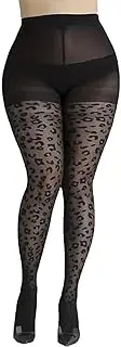 [Oxtxuzdm] Large Size Animal Patterned Silk Tights Sheer Pantyhose High Waist Black Control Top Leggings Stockings for Women
