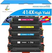 TRUE IMAGE Compatible 414X Toner Cartridge Replacement for HP 414X W2020X 414A for HP Color Pro MFP M479fdw M454dw M454dn M479fdn Printer Toner High Yield (Black Cyan Yellow Magenta, 4-Pack)