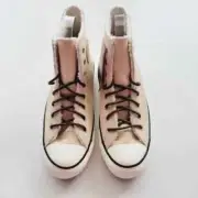 Converse CTAS Hi Light Bisque Egret Black Brown Women's 9 Faux fur lining