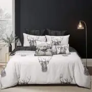 NNEDSZ Alpine Stag Taupe Polyester Cotton Quilt Cover Set Queen