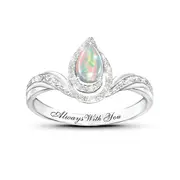Genuine Ethiopian Opal Always With You Remembrance Ring