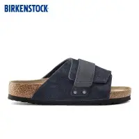 在飛比找露天拍賣優惠-BIRKENSTOCK單扣涼拖男女同款牛皮絨面革軟木拖鞋ky