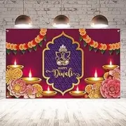 Diwali Decorations and Backdrop for Photography - Happy Diwali Banner, Indian Decor and Supplies for Home Party