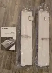 NEW Ideaworks Set Of 2 Snap Fit White Adjustable Drawer Dividers