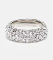 [Amina Muaddi] Amina Muaddi Cameron crystal-embellished ring N silver