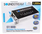 SOUNDSTREAM ST2.1000D MOTORCYCLE SMALL 2-CHANNEL 1000W SPEAKERS AMPLIFIER NEW