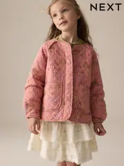 Pink Floral Print Quilted Jacket (3-16yrs) (E89606) | $48 - $61