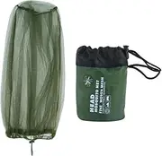 Midge Head Net with Storage Bag Face Net Mesh Nylon Mosquito Head Net for Outdoor Hiking Camping Climbing Fishing and Walking (Black)
