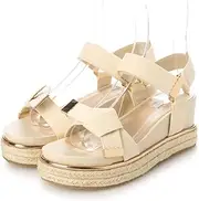 [EVOL] Women's Wedge Sandals, Denim Ribbon Wedge Sandals