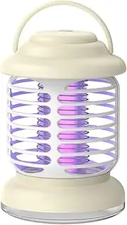 Bug Zapper Indoor Outdoor Mosquito Gnats Fruit Flies Moths Mozzies Midges Killer Light Rechargeable Electric Pest Killing Lamp Portable USB LED Trap for Home Bedroom Outdoor Camping (Milky)