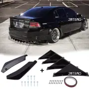 4x Rear Bumper Lip Diffuser Shark Fin Curved Lip +2 Canard Lip Spoiler For Acura