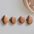 4Pcs Wall Mounted Wood Hooks Creative Wooden Coat Hooks for Scarf Bag Study