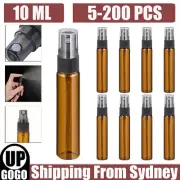 5-200X 10ml Amber Glass Spray Bottles Atomiser Mist Sprayer Perfume Aromatherapy