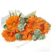5Pcs Fake Sunflowers Artificial Flowers Bouquet Long Stems Artificial