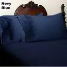 King Navy Striped 4 Piece Bed Sheet Set 1000 Thread Count 100% Egyptian Cotton