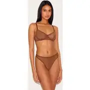 Chocolate Mesh Underwired Bra, Chocolate