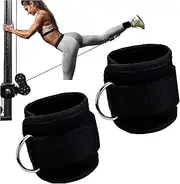 Ankle Straps for Kickbacks Men Women 1 Pair Adjustable Comfort Gym Ankle Straps with Double D-Ring for Glute Workouts Leg Extensions Lower Body Exercises