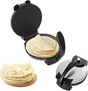 Electric Roti Maker, 1900W Chapati Maker Machine,10 inch Non Stick Roti Press Tortilla Maker, Double-Sided Heating, Adjustable Temperature Pancakes Maker Crepe Machine