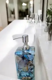 5" Exquisite Agate Stone Soap Dispenser Perfect Addition to Your Luxury Bath Dec
