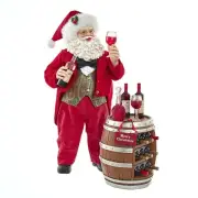 Kurt S. Adler 10.5-Inch Fabriché Wine Tasting Santa, 2 Piece Set