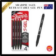 4 x Sharpie S·Gel Retractable Gel Pen Comfort Grip 0.7mm Medium Black Blue Red