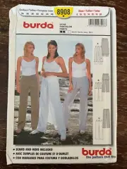 Burda 8908 UNCUT Sewing Pattern, Misses' Pants, Size 8-20