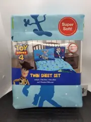 Disney Pixar Twin Sheet Set Toy Story 4 Bedding 3 Pieces Blue Brand NEW