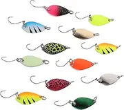 Professional Angler's Tackle Box 12pc Fake Fishing Spoon Lures for Ocean Lake River and Beach Fishing