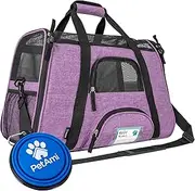 PetAmi Premium Airline Approved Soft-Sided Pet Travel Carrier | Ventilated, Comfortable Design with Safety Features | Ideal for Small to Medium Sized Cats, Dogs, and Pets (Small, Heather Purple)
