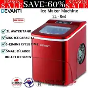 Devanti Ice Maker Machine Portable 12KG Commercial 2L Bar Countertop Ice Cube