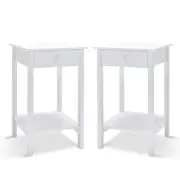 Hello Furniture Franco Bedside Table, Set of 2 (White)