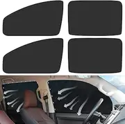 AnnuoYi Car Sun Shade,Car Window Shade,Foldable Magnetic Car Side Window Sun Shade and UV Protection Privacy Window Cover（4PCS,Black）