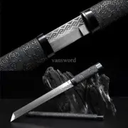Handmade 9260 Spring Steel Chinese Tang Dyansty Dao 唐刀 Sword Black Scabbard.
