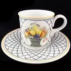 VILLEROY & BOCH BASKET Breakfast Cup & Saucer NEW NEVER USED made in Portugal