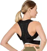 Corrector Women Men Back Corrector, from Neck,Back and Shoulder Adjustable Clavicle Brace,Black-Small,Black-Small
