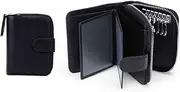 Card Wallet with Keychain - Visible Card Organizer, Compartmentalized Storage for Keys, Cards, and Coins