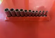 Snap-on 211sfsy 11 pc 3/8" drive 6 point sae deep flank drive socket set