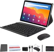 2024 Newest 2 in 1 Tablet 128GB Storage+1Tb Expand 10 Inch Tablets, 2.4G&5G WIFI