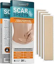 Silicone Scar Removal Sheets - Keloid, C Section, Post Surgery & Acne Scars Treatment - 2 Month Supply - Silicon Soft Long Strips & Sheets 5.7" x 1.57" - Healing Alternative to Gel, Tape, & Cream