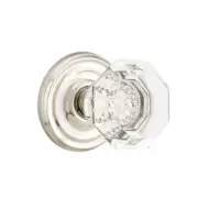 Emtek Old Town Clear Crystal Door Knob Passage Regular Rosette Polished Nickel