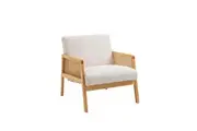 HomeStar Canggu Fabric Armchair Fabric Seat Accent Relaxing Lounge Chair Natural