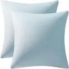 Throw Pillow Cases 18X18 Light-Blue: 2 Pack Cozy Soft Velvet Square Decorative P